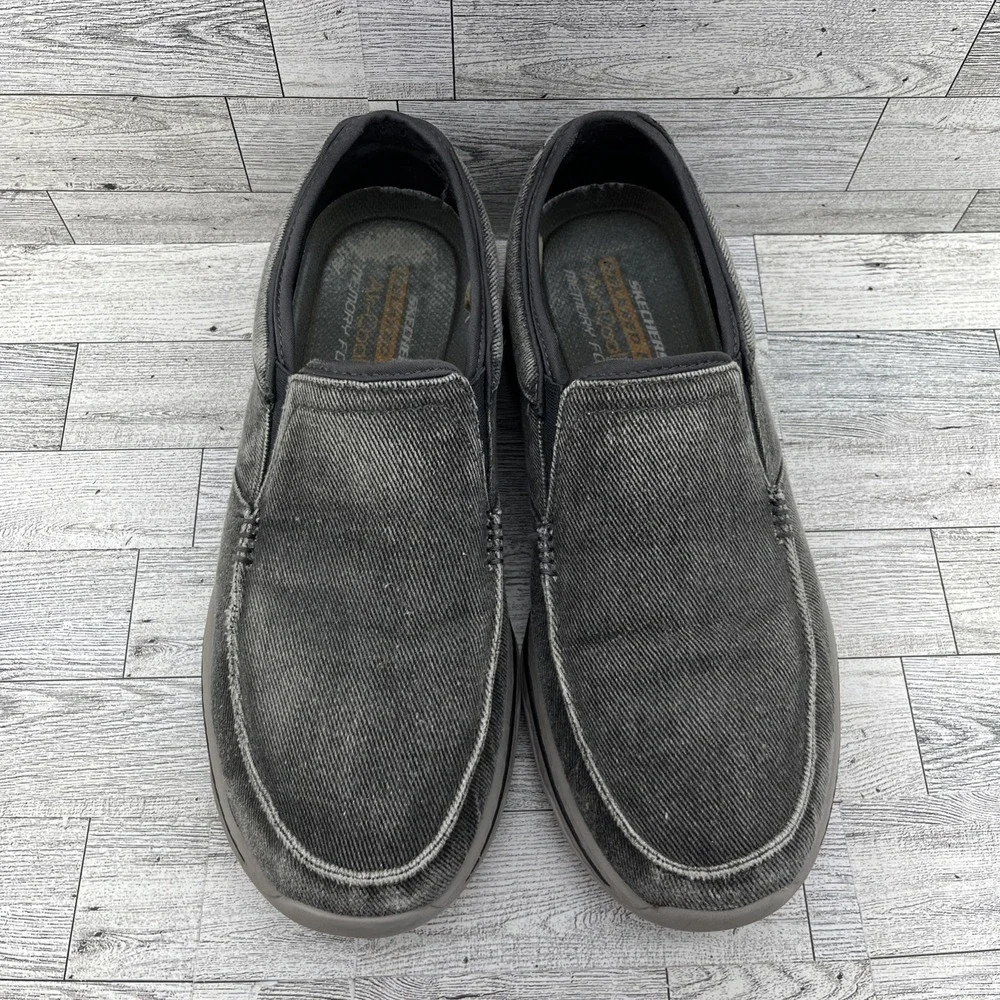 Skechers Creston Moseco Gray Slip On Loafer Shoes 65355 Men Size 12‎